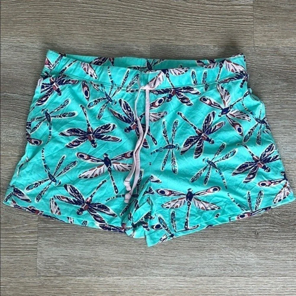 Munki Munki Pajama Shorts Women's S Dragonfly Bamboo Cotton Lounge